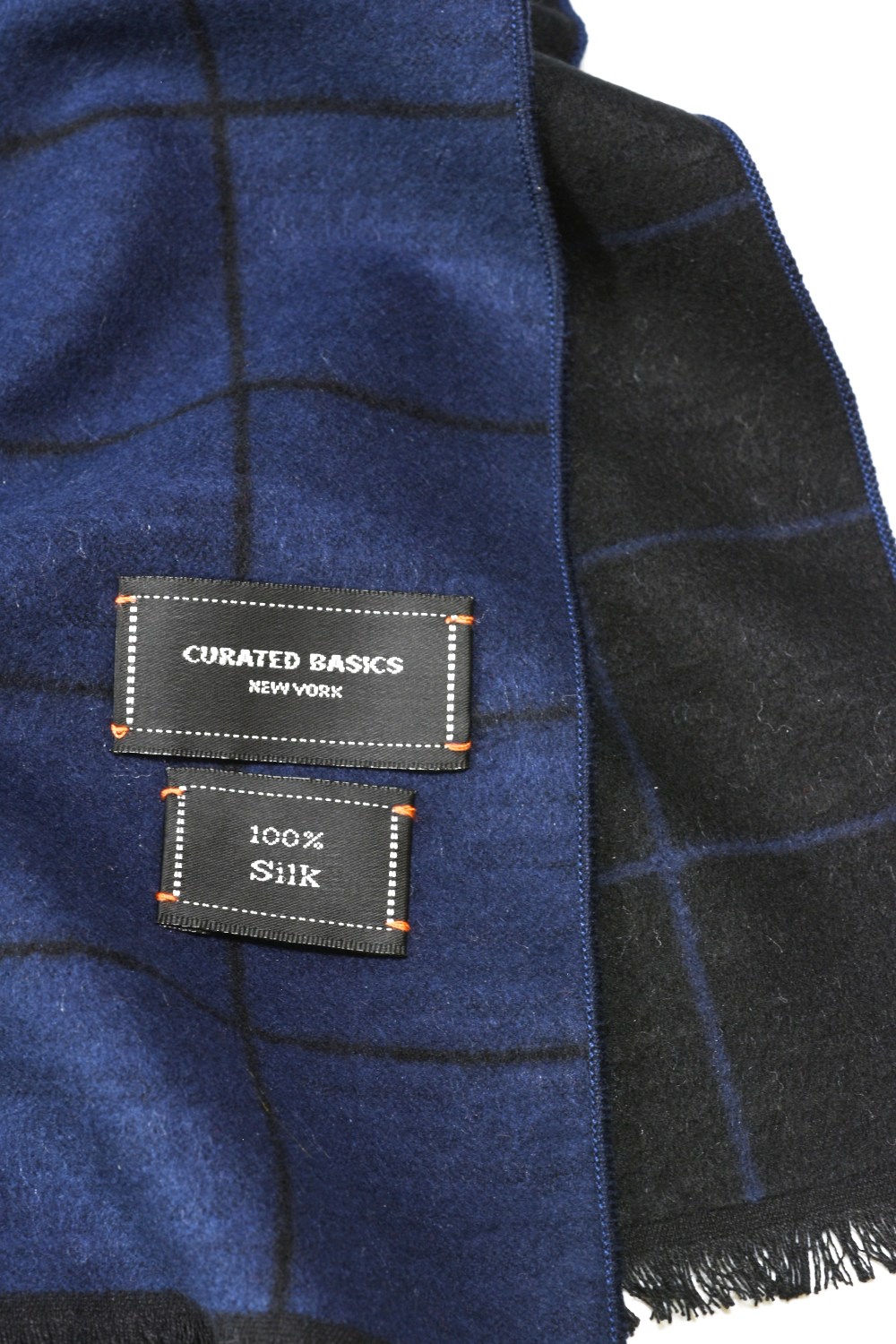 Curated Basics - Brushed Silk Window-Pane Scarf