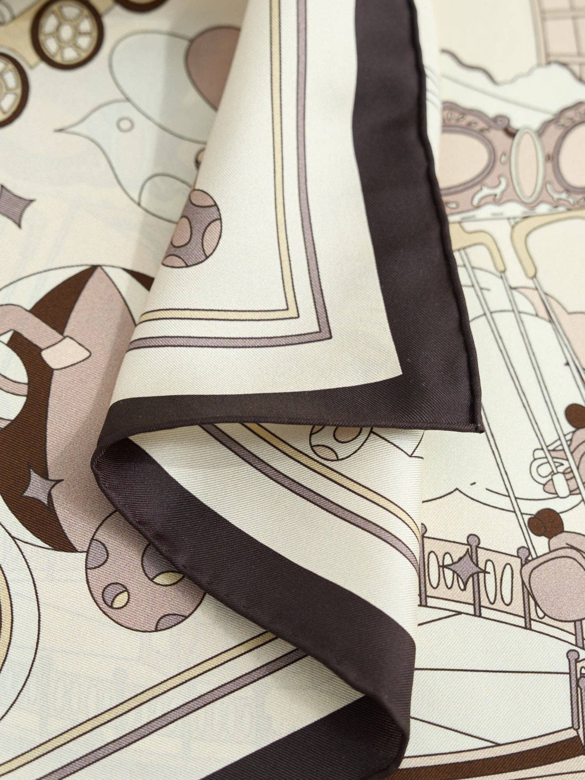 Lost Pattern NYC - "Pop Pony" Silk Twill Bandana Scarf - Chocolate