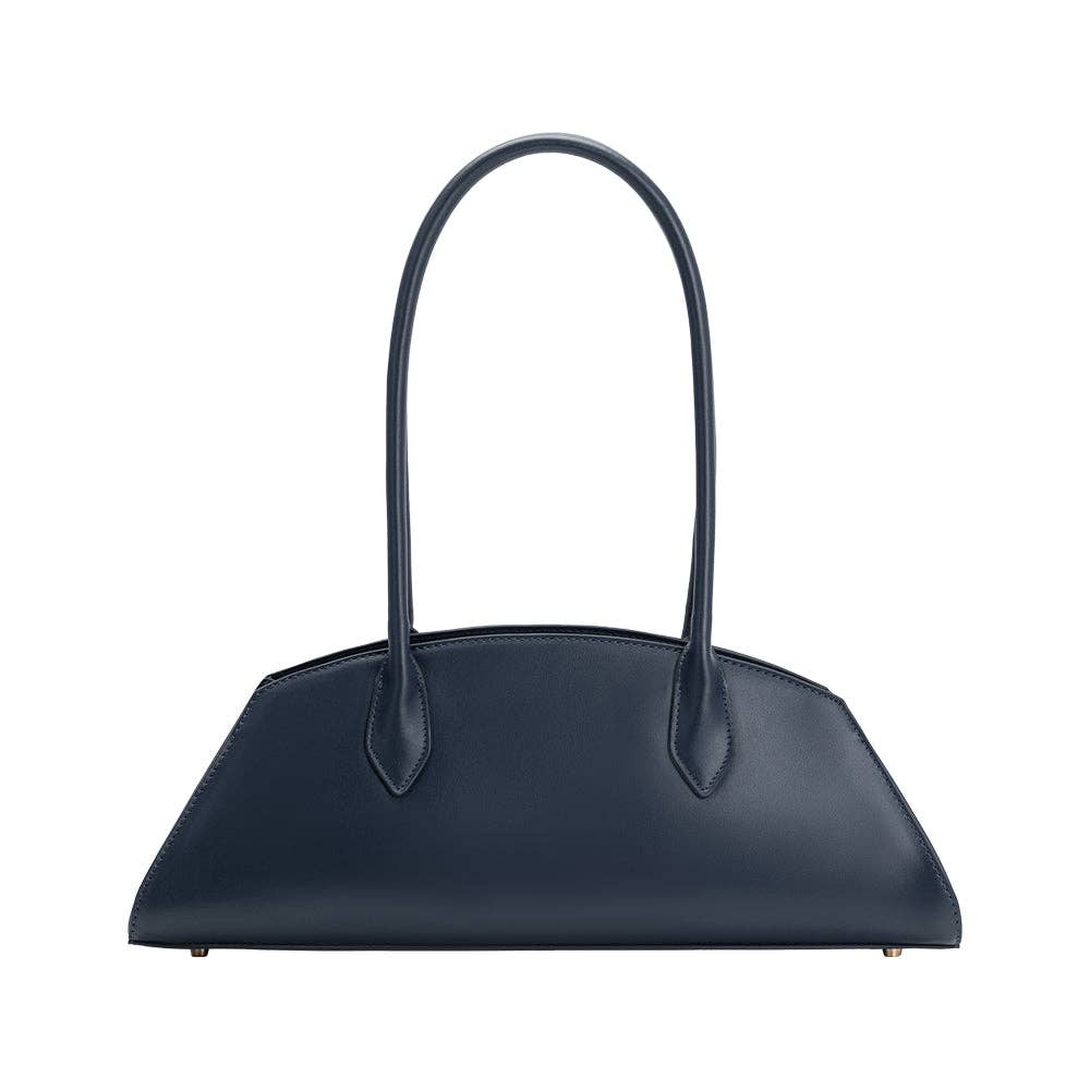 Melie Bianco - Birdie Navy Recycled Vegan Leather Shoulder Bag