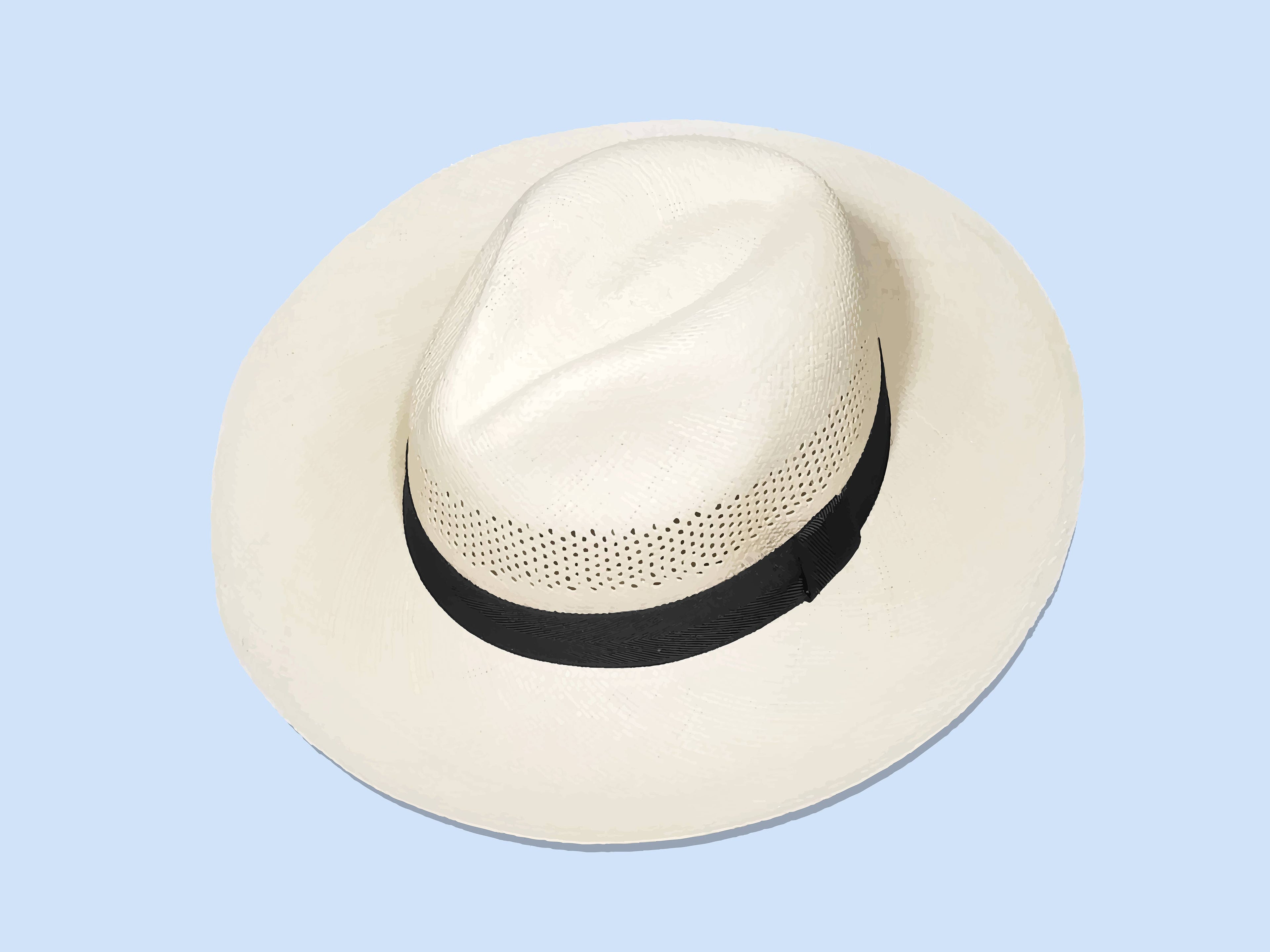 Elegancia Tropical Genuine Panama Hats - Classic Patterned White Panama Hat - Unisex